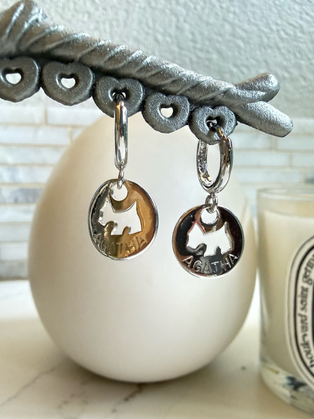 Scottie Dog Hoop Earrings